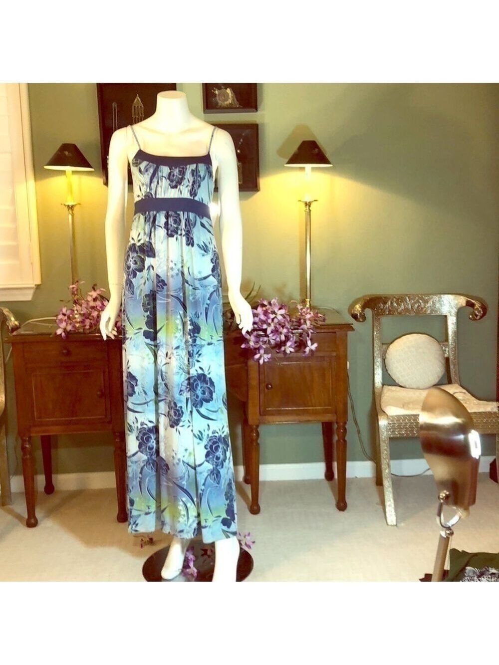 𝅺GUC - DKNY Jeans brand Maxi dress chiffon belt